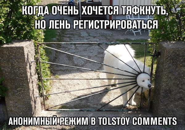 Анонимный режим комментирования в Tolstoy Comments